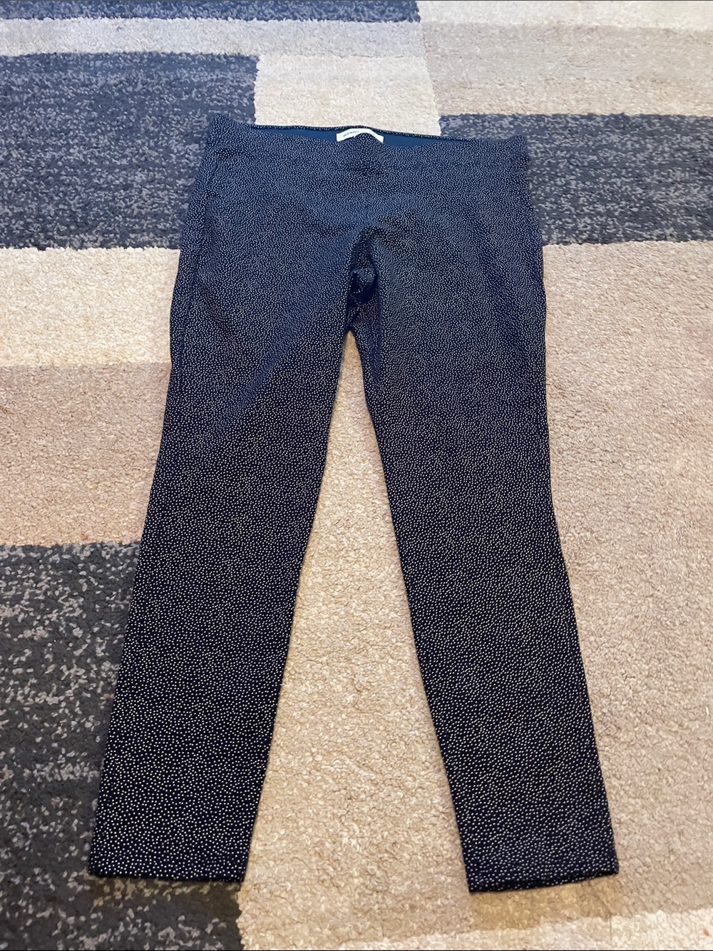 Black Micro-Print Women's Dress Leggings